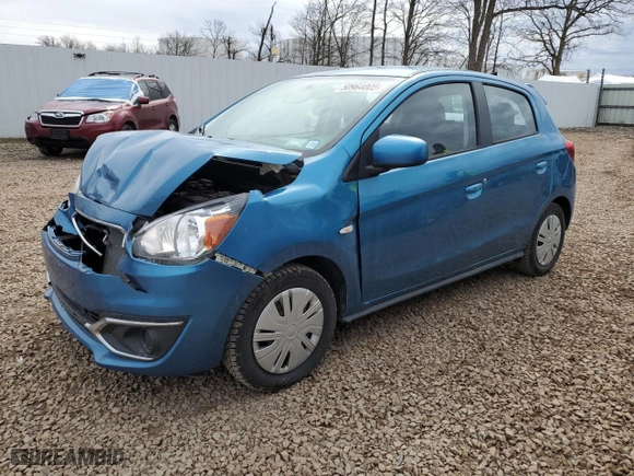 2019 Mitsubishi Mirage ES with VIN ML32A3HJ0KH015805, listed as a Copart auction lot 50964005 with 54,037 mi miles and Salvage Title. Bid and sale history available at carsss.com. Image 1.