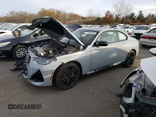 2023 BMW 2 Series M240i xDrive with VIN 3MW53CM01P8D67754, listed as a Copart auction lot 74613293 with 699 mi miles and Salvage Title. Bid and sale history available at carsss.com. Image 1.