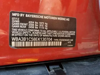 2014 BMW 3 Series 320i с VIN WBA3B1C58EK130704, выставлен на аукционе Copart как лот 58369035 с пробегом 116 675 миль миль и Списание • Salvage title. История ставок и продаж доступна на DreamBid. Изображение 13.