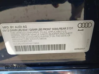 2013 Audi A8 L 4.0L with VIN WAUR2AFD3DN012893, listed as a IAAI auction lot 41209419 with 116,990 mi miles. Bid and sale history available at carsss.com. Image 9.