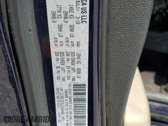 2018 Dodge Durango GT z VIN 1C4RDJDG3JC330448, wystawiony jako Copart lot #52618485 z przebiegiem 63 796 mil mil oraz Szkoda całkowita • Salvage title. Historia ofert i sprzedaży dostępna na DreamBid. Obrazek 14.
