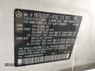 1998 Mercedes-Benz M 320/430/500 with VIN 4JGAB54E5WA045239, listed as a IAAI auction lot 42421933 with 174,208 mi miles and . Bid and sale history available at DreamBid. Image 9.