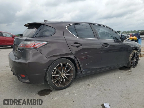 2014 Lexus CT 200h with VIN JTHKD5BH3E2185040, listed as a Copart auction lot 52197195 with 156,743 mi miles and Salvage Title. Bid and sale history available at DreamBid. Image 3.