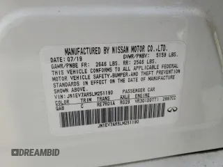 2020 Infiniti Q50 Luxe z VIN JN1EV7AR5LM251190, wystawiony jako Copart lot #57775625 z przebiegiem 47 916 mil mil oraz Szkoda całkowita • Salvage title. Historia ofert i sprzedaży dostępna na DreamBid. Obrazek 12.