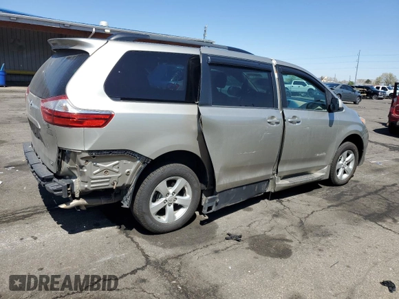 2015 Toyota Sienna LE AAS with VIN 5TDKK3DCXFS627254, listed as a Copart auction lot 49837295 with 107,701 mi miles and Salvage Title. Bid and sale history available at DreamBid. Image 3.