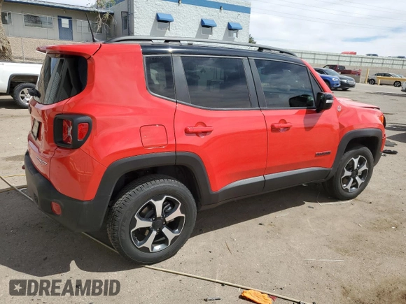 2022 Jeep Renegade Trailhawk z VIN ZACNJDC11NPN99956, wystawiony jako Copart lot #53164425 z przebiegiem 20 001 mil mil oraz Szkoda całkowita • Salvage title. Historia ofert i sprzedaży dostępna na DreamBid. Obrazek 3.