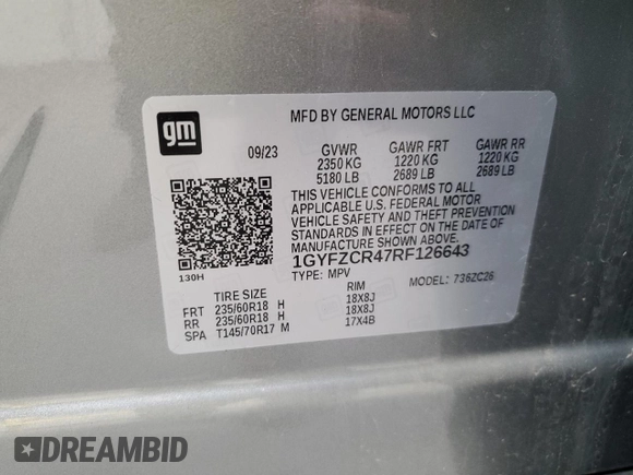 2024 Cadillac XT4 FWD Premium Luxury with VIN 1GYFZCR47RF126643, listed as a Copart auction lot 55529655 with 24,583 mi miles and Clean title. Bid and sale history available at DreamBid. Image 13.