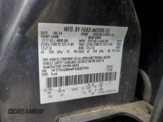 2015 Ford F-250 Lariat z VIN 1FT7W2B64FEB20793, wystawiony jako Copart lot #52627425 z przebiegiem Nie podano mil oraz Szkoda całkowita • Salvage title. Historia ofert i sprzedaży dostępna na DreamBid. Obrazek 13.