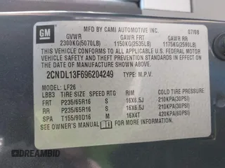 2009 Chevrolet Equinox LS with VIN 2CNDL13F696204249, listed as a IAAI auction lot 39913002 with 68,103 mi miles and . Bid and sale history available at DreamBid. Image 9.