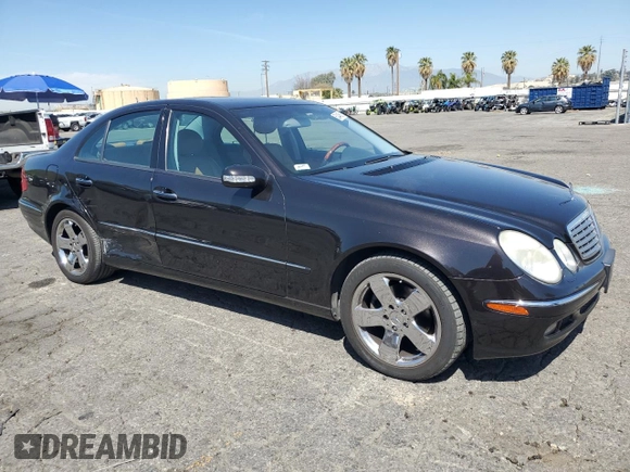 2005 Mercedes-Benz E 320 with VIN WDBUF65J55A675993, listed as a Copart auction lot 52446015 with 64,459 mi miles and Salvage Title. Bid and sale history available at DreamBid. Image 4.