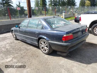 2001 BMW 7 Series 740iL with VIN WBAGH83401DP29577, listed as a IAAI auction lot 42076695 with 1 mi miles. Bid and sale history available at carsss.com. Image 3.