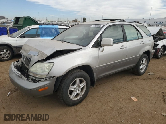 2001 Lexus RX 300 with VIN JTJHF10U110211636, listed as a Copart auction lot 72591034 with 178,985 mi miles and Salvage Title. Bid and sale history available at carsss.com. Image 1.