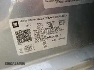 2020 Chevrolet Silverado 1500 RST with VIN 3GCPWDED1LG413612, listed as a Copart auction lot 41828455 with Not Provided miles and Salvage Title. Bid and sale history available at DreamBid. Image 13.