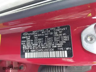 2020 Hyundai Kona SEL with VIN KM8K22AA5LU397204, listed as a IAAI auction lot 41542767 with 44,668 mi miles. Bid and sale history available at carsss.com. Image 9.