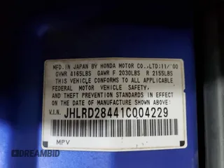 2001 Honda CR-V LX z VIN JHLRD28441C004229, wystawiony jako Copart lot #56240975 z przebiegiem 218 611 mil mil oraz Czysty tytuł • Clean title. Historia ofert i sprzedaży dostępna na DreamBid. Obrazek 13.