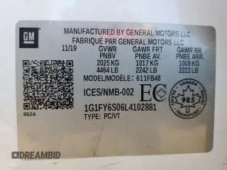 2020 Chevrolet Bolt EV LT z VIN 1G1FY6S06L4102881, wystawiony jako Copart lot #54345615 z przebiegiem 106 012 mil mil oraz Szkoda całkowita • Salvage title. Historia ofert i sprzedaży dostępna na DreamBid. Obrazek 12.