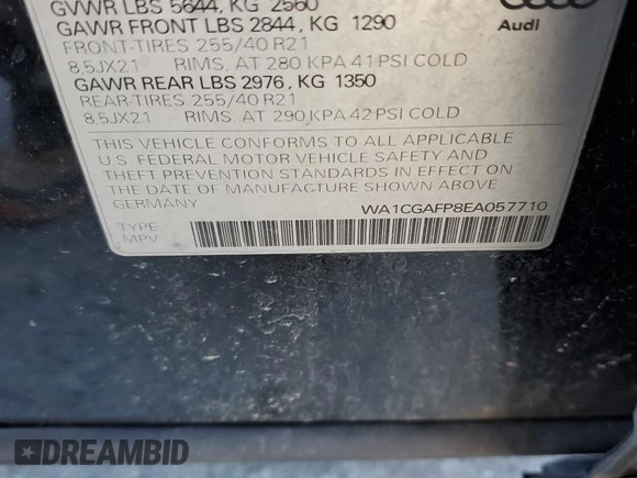 2014 Audi SQ5 Premium Plus z VIN WA1CGAFP8EA057710, wystawiony jako Copart lot #46312125 z przebiegiem 161 095 mil mil oraz Szkoda całkowita • Salvage title. Historia ofert i sprzedaży dostępna na DreamBid. Obrazek 13.