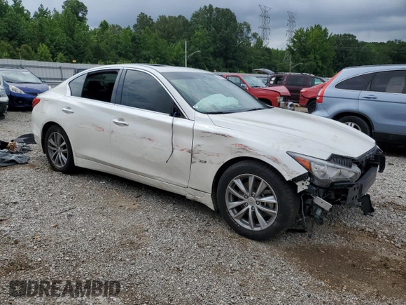 2017 Infiniti Q50 Premium with VIN JN1EV7AP3HM732884, listed as a Copart auction lot 60314675 with 75,597 mi miles and Salvage title. Bid and sale history available at DreamBid. Image 4.