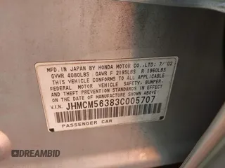 2003 Honda Accord LX z VIN JHMCM56383C005707, wystawiony jako IAAI lot #42264937 z przebiegiem 297 192 mil mil oraz . Historia ofert i sprzedaży dostępna na DreamBid. Obrazek 9.