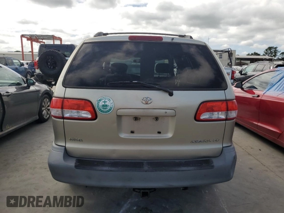 2002 Toyota Sienna CE with VIN 4T3ZF19C12U455513, listed as a Copart auction lot 74090554 with 0 mi miles and Salvage Title. Bid and sale history available at carsss.com. Image 6.
