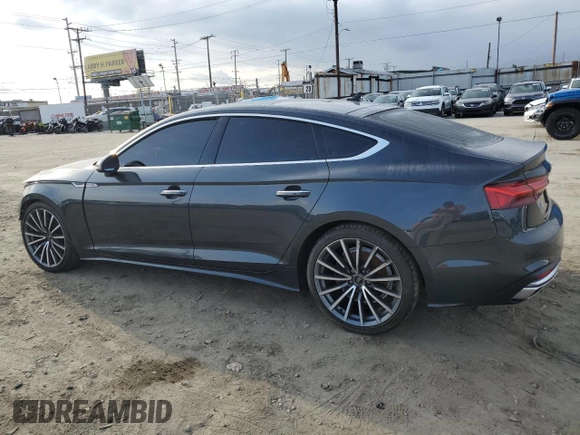2021 Audi A5 Sportback Premium Plus with VIN WAUCBCF56MA046991, listed as a Copart auction lot 46651974 with 25,300 mi miles. Bid and sale history available at carsss.com. Image 2.