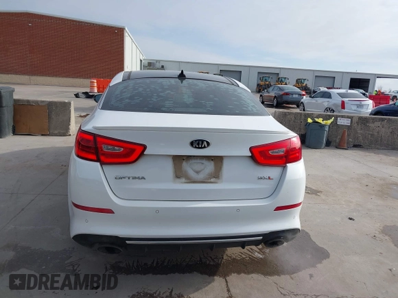 2015 Kia Optima SX Turbo with VIN 5XXGR4A60FG455078, listed as a IAAI auction lot 41305459 with 145,852 mi miles. Bid and sale history available at carsss.com. Image 16.