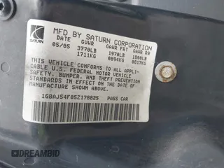 2005 Saturn ION ION 2 z VIN 1G8AJ54F05Z178825, wystawiony jako IAAI lot #41834926 z przebiegiem 181 335 mil mil oraz . Historia ofert i sprzedaży dostępna na DreamBid. Obrazek 9.