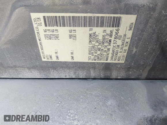 2018 Nissan Maxima SL z VIN 1N4AA6AP2JC378066, wystawiony jako IAAI lot #41764723 z przebiegiem 101 620 mil mil oraz . Historia ofert i sprzedaży dostępna na DreamBid. Obrazek 9.