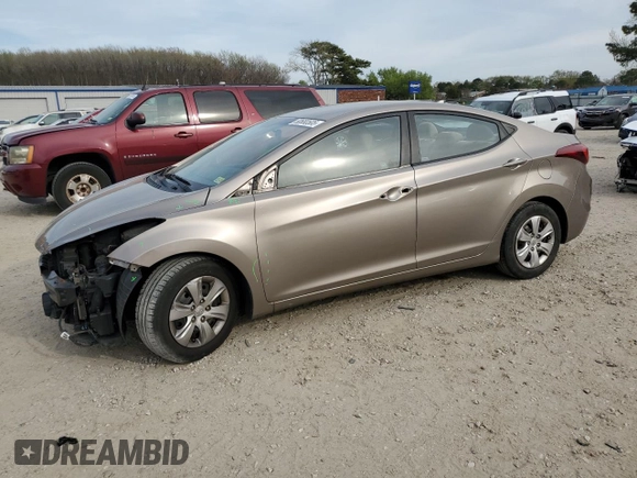 2016 Hyundai Elantra SE with VIN 5NPDH4AE7GH672100, listed as a Copart auction lot 50680505 with 107,445 mi miles and Salvage Title. Bid and sale history available at carsss.com. Image 1.