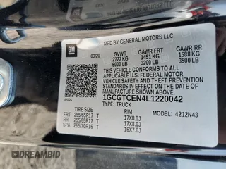 2020 Chevrolet Colorado 4WD LT with VIN 1GCGTCEN4L1220042, listed as a Copart auction lot 77997254 with 0 mi miles and Salvage Title. Bid and sale history available at carsss.com. Image 12.