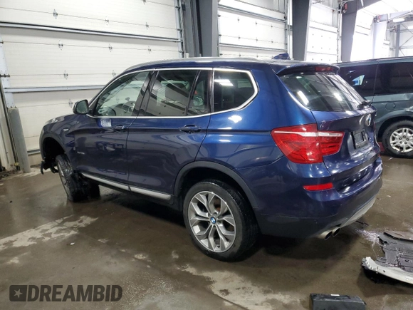 2016 BMW X3 xDrive28i with VIN 5UXWX9C53G0D79749, listed as a Copart auction lot 45796975 with 104,692 mi miles and Salvage Title. Bid and sale history available at carsss.com. Image 2.