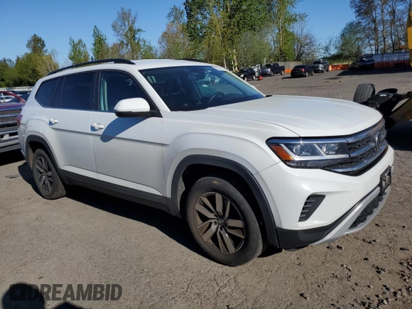 2021 Volkswagen Atlas SE with VIN 1V2LP2CA5MC521520, listed as a Copart auction lot 53518455 with 49,657 mi miles and Salvage title. Bid and sale history available at DreamBid. Image 4.