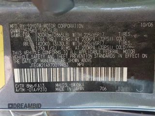 2007 Toyota Highlander z VIN JTEGW21AX70019483, wystawiony jako IAAI lot #42463585 z przebiegiem 246 727 mil mil oraz . Historia ofert i sprzedaży dostępna na DreamBid. Obrazek 9.