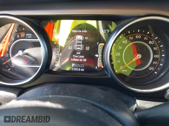 2021 Jeep Wrangler Unlimited Sport S with VIN 1C4HJXDG2MW814413, listed as a IAAI auction lot 41712547 with 11,913 mi miles. Bid and sale history available at carsss.com. Image 7.