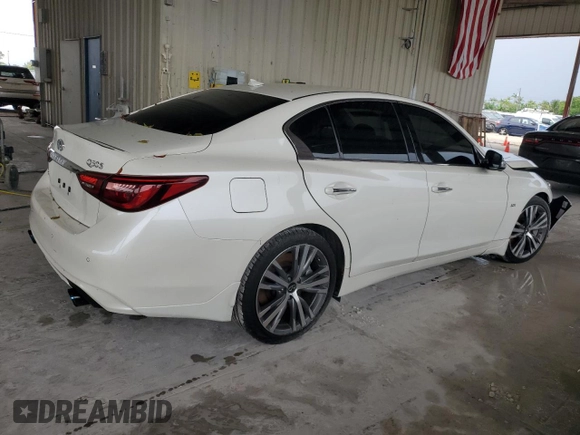 2019 Infiniti Q50 Luxe с VIN JN1EV7ARXKM594155, выставлен на аукционе Copart как лот 58713345 с пробегом 48 883 миль миль и Списание • Salvage title. История ставок и продаж доступна на DreamBid. Изображение 3.