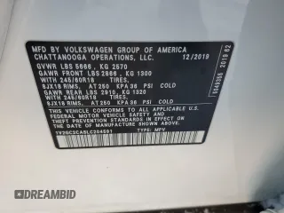 2020 Volkswagen Atlas S с VIN 1V2GC2CA5LC204591, выставлен на аукционе Copart как лот 89321625 с пробегом 72 639 миль миль и Списание • Salvage title. История ставок и продаж доступна на DreamBid. Изображение 14.