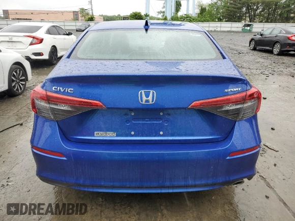 2023 Honda Civic Sport with VIN 2HGFE2F54PH504892, listed as a Copart auction lot 57778685 with 8,109 mi miles and Salvage title. Bid and sale history available at DreamBid. Image 6.