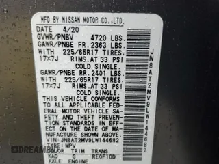 2020 Nissan Rogue S with VIN JN8AT2MV9LW144682, listed as a Copart auction lot 51470355 with 38,956 mi miles and Salvage Title. Bid and sale history available at carsss.com. Image 14.