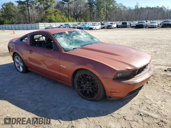 2011 Ford Mustang GT with VIN 1ZVBP8CF1B5135171, listed as a Copart auction lot 45503695 with Not Provided miles and Salvage Title. Bid and sale history available at carsss.com. Image 4.