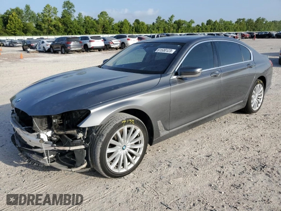2018 BMW 7 Series 740i with VIN WBA7E2C56JG741634, listed as a Copart auction lot 61530123 with 82,207 mi miles. Bid and sale history available at carsss.com. Image 1.