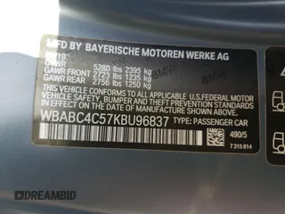 2019 BMW 8 Series M850i xDrive with VIN WBABC4C57KBU96837, listed as a Copart auction lot 47234193 with 0 mi miles. Bid and sale history available at carsss.com. Image 13.