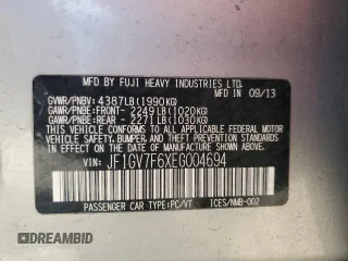 2014 Subaru WRX WRX Premium с VIN JF1GV7F6XEG004694, выставлен на аукционе Copart как лот 54691565 с пробегом 97 343 миль миль и Чистый • Clean title. История ставок и продаж доступна на DreamBid. Изображение 12.