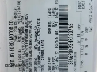 2017 Ford Fusion Titanium с VIN 3FA6P0K93HR120765, выставлен на аукционе Copart как лот 54219525 с пробегом Не указан миль и Чистый • Clean title. История ставок и продаж доступна на DreamBid. Изображение 12.