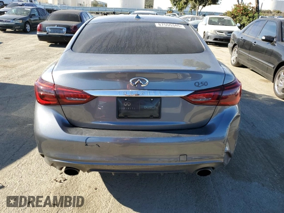 2020 Infiniti Q50 Luxe with VIN JN1EV7AP0LM202428, listed as a Copart auction lot 56969825 with 63,070 mi miles and Salvage title. Bid and sale history available at DreamBid. Image 12.