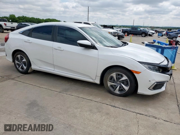 2019 Honda Civic LX with VIN 2HGFC2F68KH606218, listed as a Copart auction lot 55811975 with 74,750 mi miles and Salvage Title. Bid and sale history available at DreamBid. Image 4.