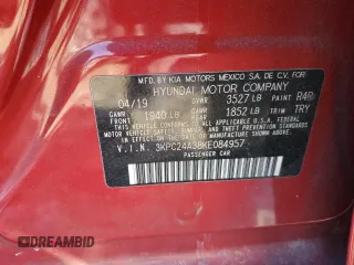 2019 Hyundai Accent SE with VIN 3KPC24A38KE084957, listed as a Copart auction lot 44552385 with 82,200 mi miles and Salvage Title. Bid and sale history available at carsss.com. Image 12.