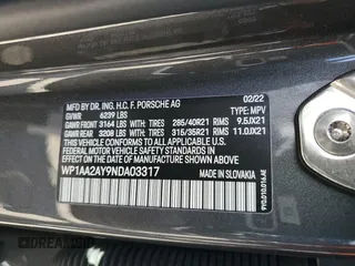 2022 Porsche Cayenne Turbo S E-Hybrid with VIN WP1AA2AY9NDA03317, listed as a Copart auction lot 47433095 with Not provided miles and Salvage title. Bid and sale history available at DreamBid. Image 13.