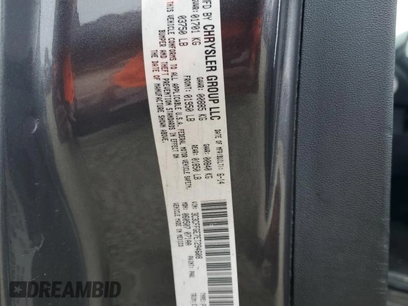 2014 FIAT 500e with VIN 3C3CFFGE7ET294608, listed as a Copart auction lot 52554225 with 67,857 mi miles and Salvage title. Bid and sale history available at DreamBid. Image 12.