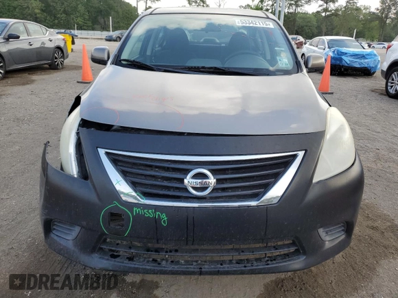 2012 Nissan Versa S with VIN 3N1CN7AP4CL827013, listed as a Copart auction lot 53342115 with 127,507 mi miles and Salvage Title. Bid and sale history available at carsss.com. Image 5.