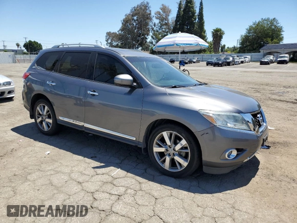2016 Nissan Pathfinder Platinum with VIN 5N1AR2MNXGC664001, listed as a Copart auction lot 56388445 with 101,868 mi miles and Salvage title. Bid and sale history available at DreamBid. Image 4.